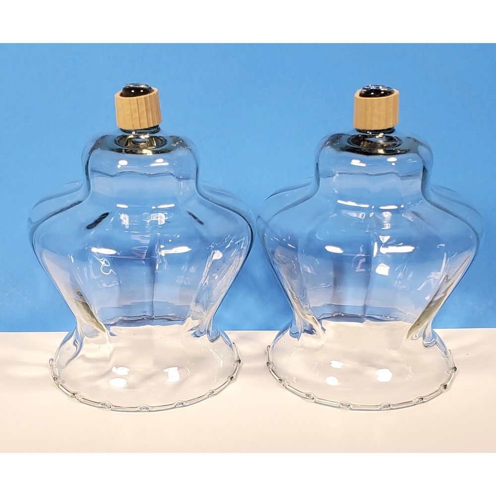 Votive Cups Glass Optic Ruffle Clear Peg Candle Home Interiors Homco QTY 2